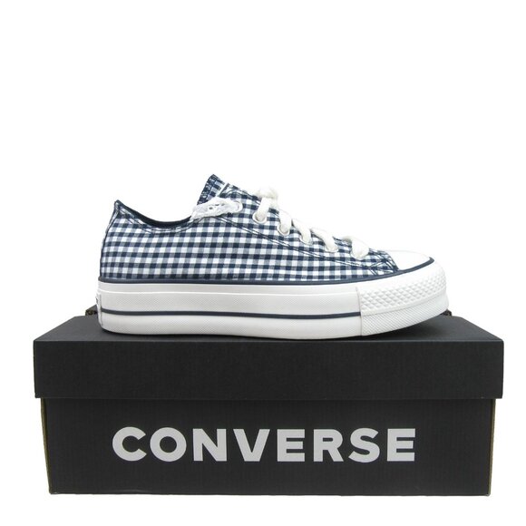 Converse CTAS Lift Platform Gingham Womens Size 8 Obsidian White NEW - Picture 1 of 16